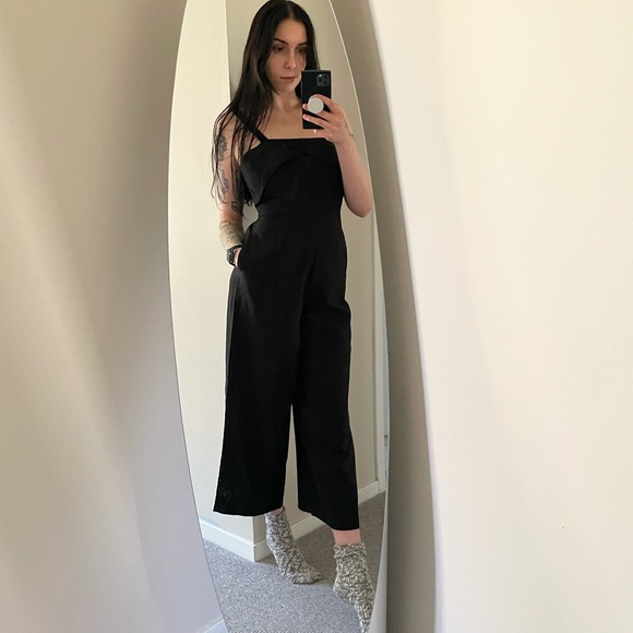 Pants - Black wide leg jumpsuit